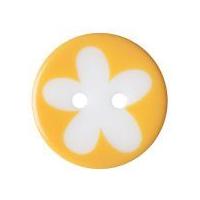 impex flower print round buttons light orange