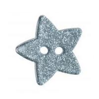 Impex Glitter Star Plastic Buttons Light Blue