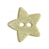 Impex Glitter Star Plastic Buttons Light Yellow
