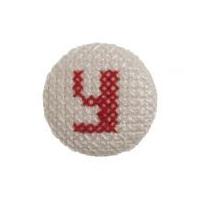 Impex Cross Stitch Alphabet Letter Buttons Red on White Letter Y