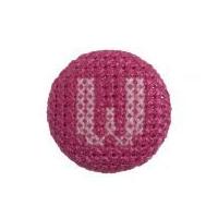Impex Cross Stitch Alphabet Letter Buttons Pink on Fuchsia Letter W