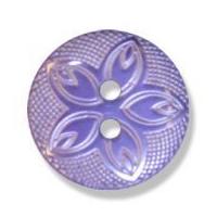 Impex Etched Flower Buttons 18mm Lilac