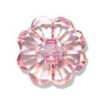 Impex Clear Flower Buttons 20mm Pink