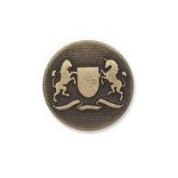 impex metal crest buttons 24mm antique bronze