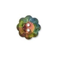 Impex Diamante Flower Buttons Green