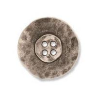 Impex 4 Hole Distressed Metal Buttons 28mm Antique Silver