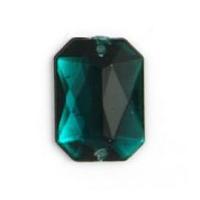 Impex Rectangular Diamante Jewels Green