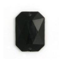 Impex Rectangular Diamante Jewels Black