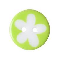 Impex Flower Print Round Buttons Light Green