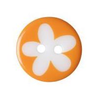 Impex Flower Print Round Buttons Orange