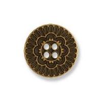 Impex Metal 4 Hole Flower Buttons 15mm Bronze