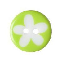 Impex Flower Print Round Buttons Light Green