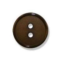 impex 2 hole flat top narrow rim buttons 15mm brown