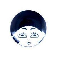 impex art deco retro face buttons 24mm black white