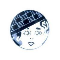 impex art deco retro face buttons 24mm black white