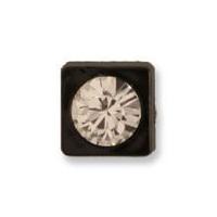 Impex Square Swarovski Stone Buttons 10mm Black