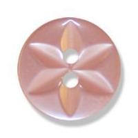 Impex Polyester Star Buttons 17mm Pink