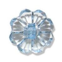 impex clear flower buttons 24mm pale blue