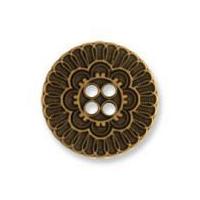 Impex Metal 4 Hole Flower Buttons 20mm Bronze