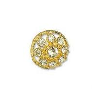 Impex Round Diamante Buttons Gold