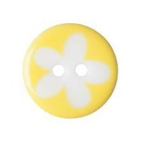 impex flower print round buttons light yellow