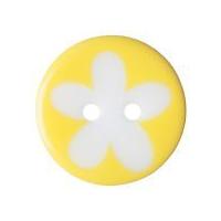 Impex Flower Print Round Buttons Light Yellow