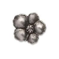 Impex Metal Flower Buttons 25mm Antique Silver