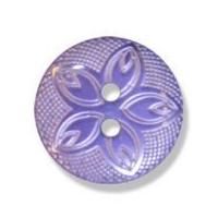 Impex Etched Flower Buttons 15mm Lilac