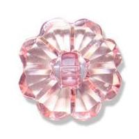 impex clear flower buttons 24mm pink