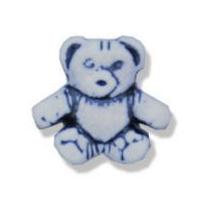 impex teddy bear shape buttons 15mm blue