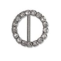 Impex Round Diamante Buckle 15mm Silver