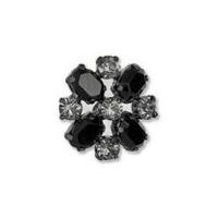 impex round diamante buttons 22mm black