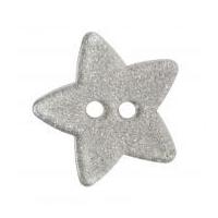 Impex Glitter Star Plastic Buttons Silver