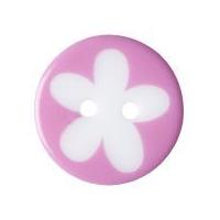 Impex Flower Print Round Buttons Dark Pink