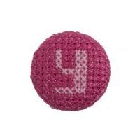 Impex Cross Stitch Alphabet Letter Buttons Pink on Fuchsia Letter Y