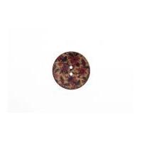 Impex Round Floral Print Fancy Coconut Buttons Brown