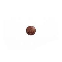 Impex Round Imitation Leather Emblem Buttons Tan Brown