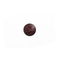 Impex Round Imitation Leather Emblem Buttons Red Brown