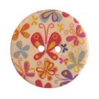 impex round butterfly patterned buttons multicoloured