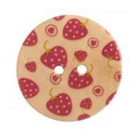 Impex Round Strawberry Patterned Buttons