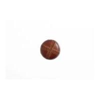 Impex Round Stitched Look Imitation Leather Buttons Tan Brown