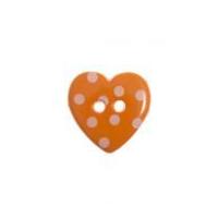 Impex Spotty Print Heart Shape Buttons Orange & White