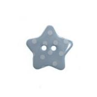 impex spotty print star shape buttons blue white