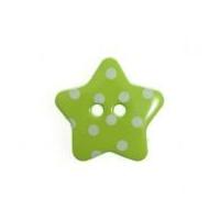 impex spotty print star shape buttons green white