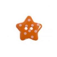 Impex Spotty Print Star Shape Buttons Orange & White