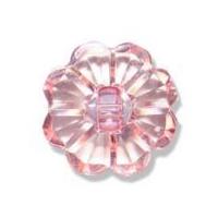 Impex Clear Flower Buttons 15mm Pink