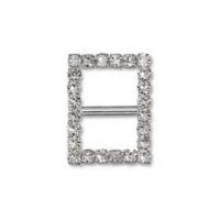 impex rectangle diamante buckle 12mm silver