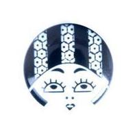 impex art deco retro face buttons 24mm black white