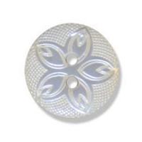 Impex Etched Flower Buttons 18mm White