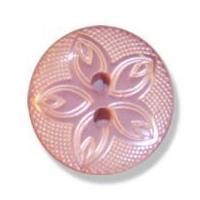 Impex Etched Flower Buttons 18mm Pink